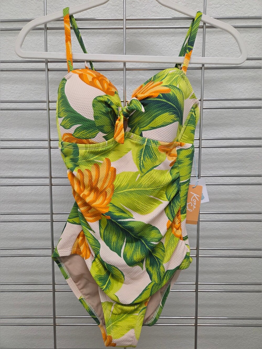 Kona Sol Green & Orange Tropical One-Piece Swimsuit for Kids